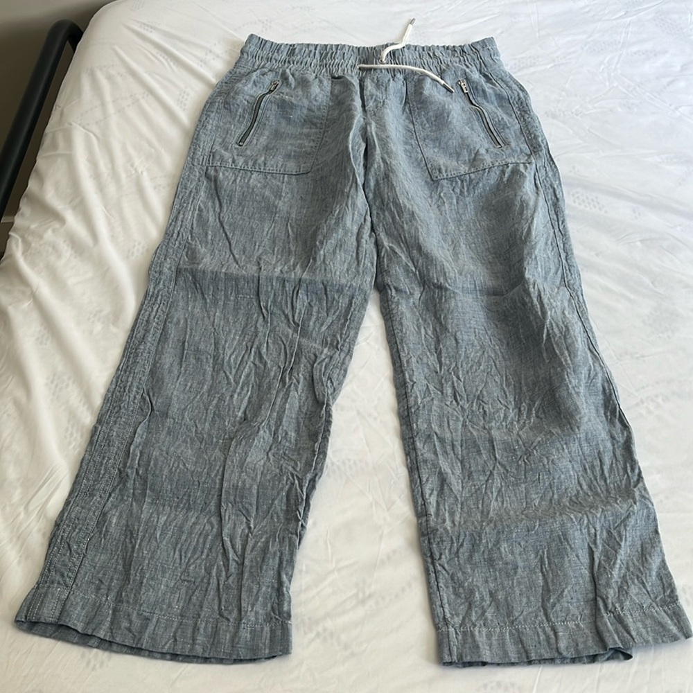 Athleta linen wide leg pants.